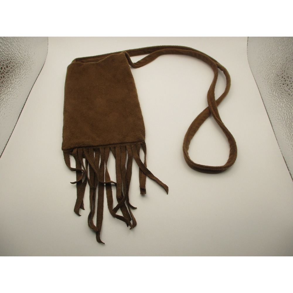 Y2K Arizona Jean Co Brown Faux Suede Fringe‎ Crossbody Phone Bag